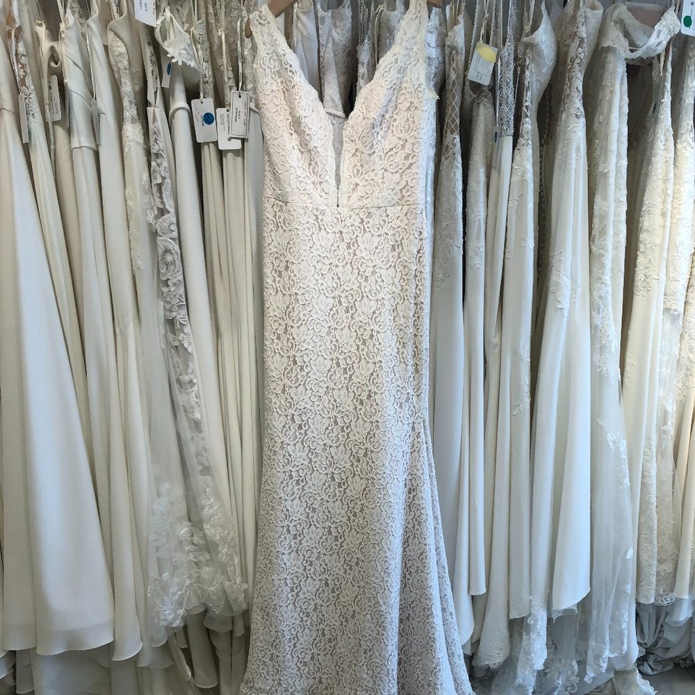 Natural/Latte, lace, fit and flare